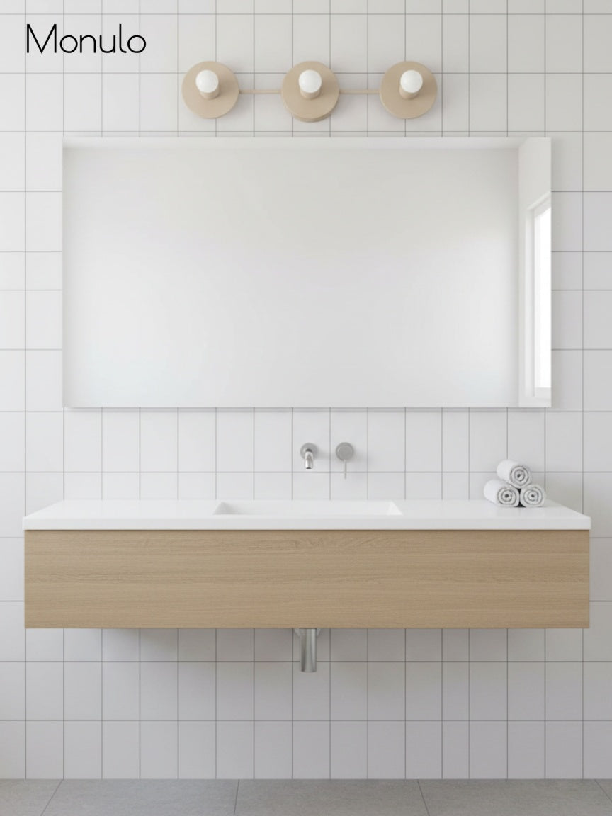 Minimalistische Badkamerlamp met Drie Lichtpunten - Verkrijgbaar in Meerdere Kleuren