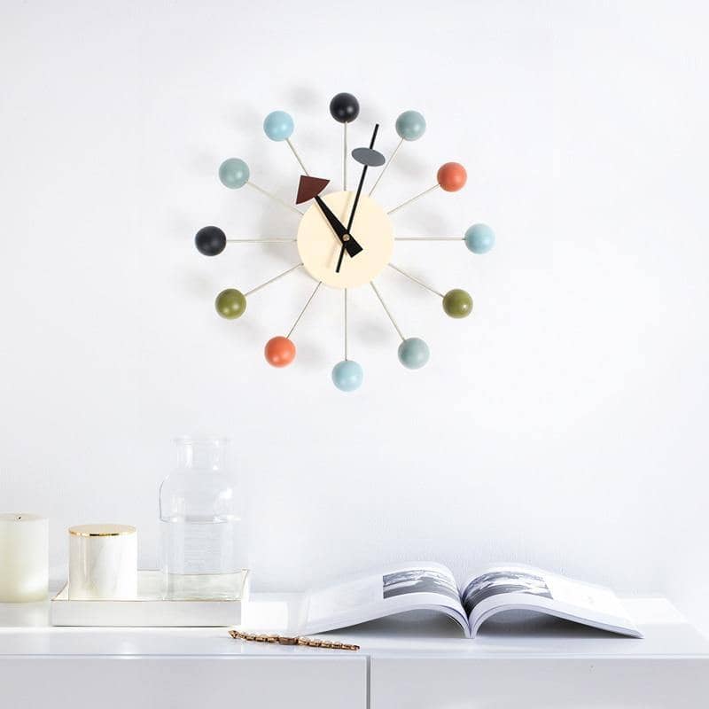 Minimalistische Abstracte Wandklok met 3D-Baldesign 32 cm – Stille Quartzuurwerk Modern Interieur