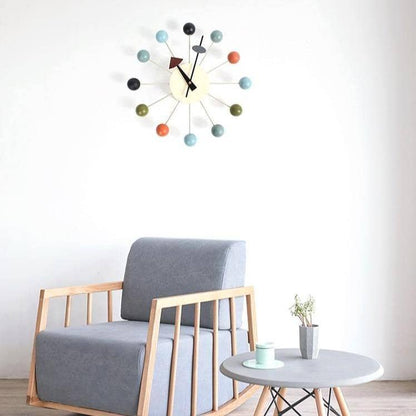 Abstracte 3D-Bal Wandklok – Scandinavisch Minimalistisch Design 32 cm Siliconen Quartz Stille Uurwerk Decoratief Interieur Zwart Grijs