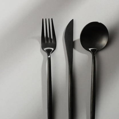 Minimalistisch Bestekset Titanium-Coating 18/10 Roestvrij Staal Premium Servies Modern Tafelgerei Luxe Eetgerei Chique Tafelstyling Elegant Cutlery Set 4 tot 16 Personen