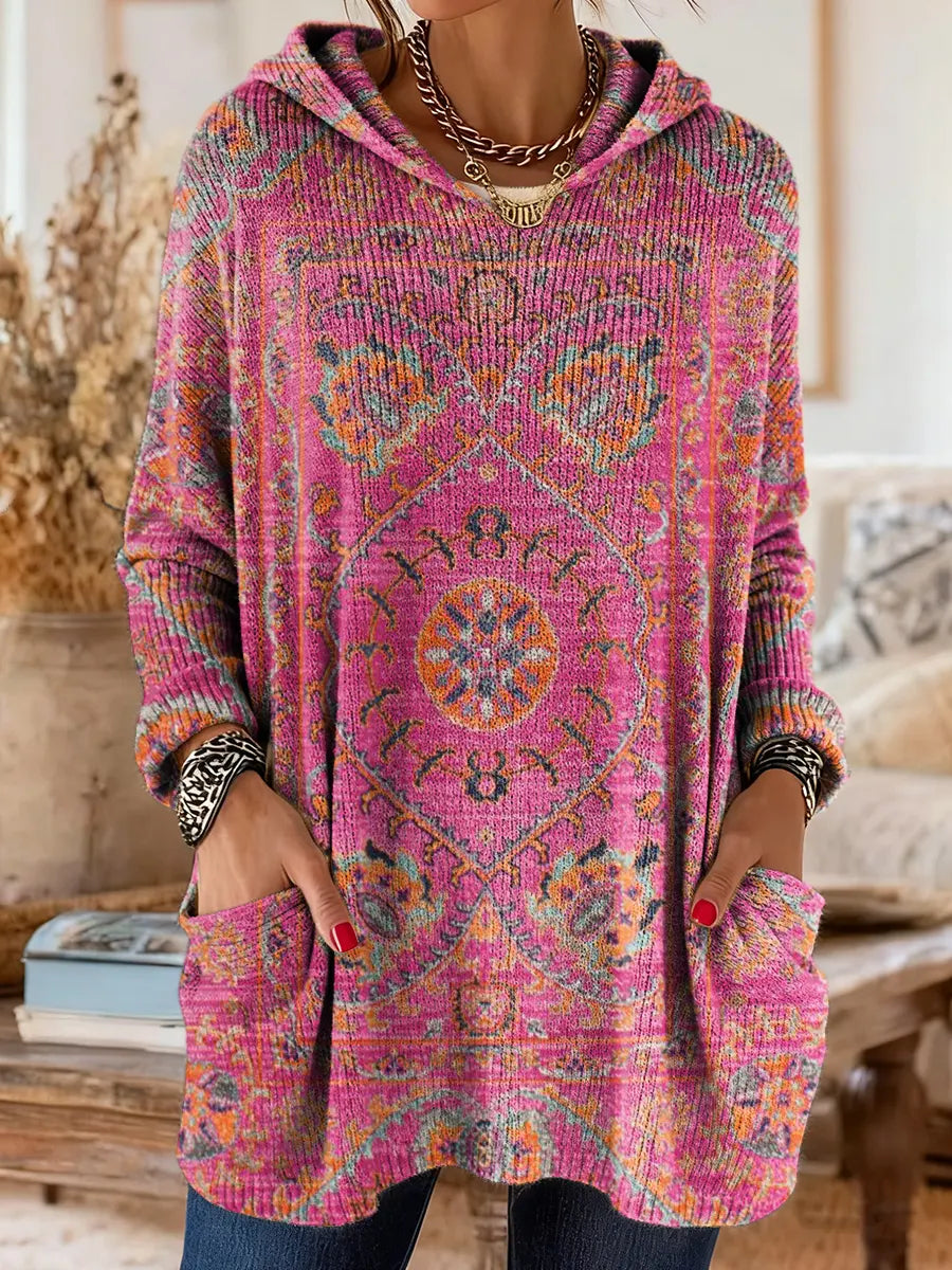 Mira | Comfortabele Retro Etnische Tuniek Dames met Capuchon 1