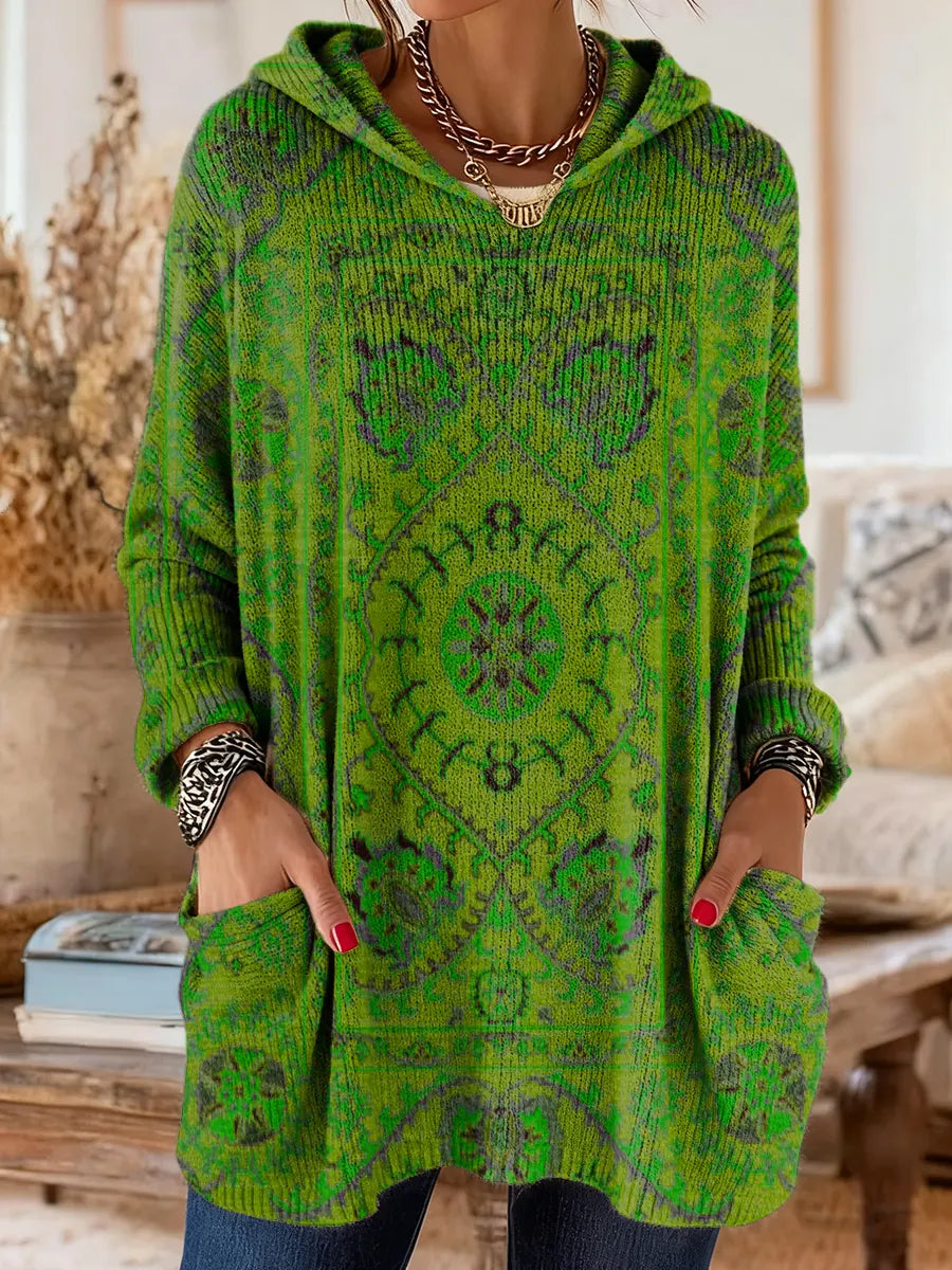 Mira | Comfortabele Retro Etnische Tuniek Dames met Capuchon 4