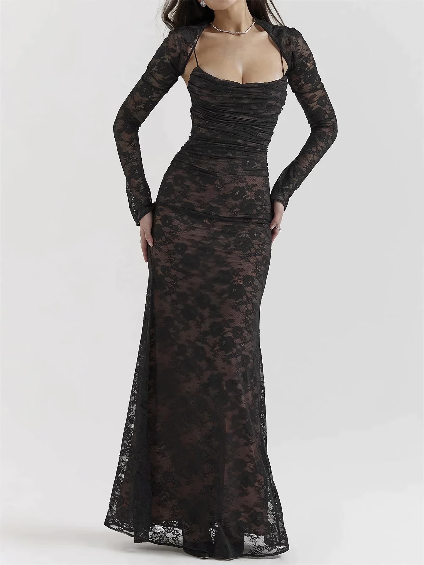 Kanten Maxi Jurk Elegante Feestjurk voor Vrouw - StudioMarella