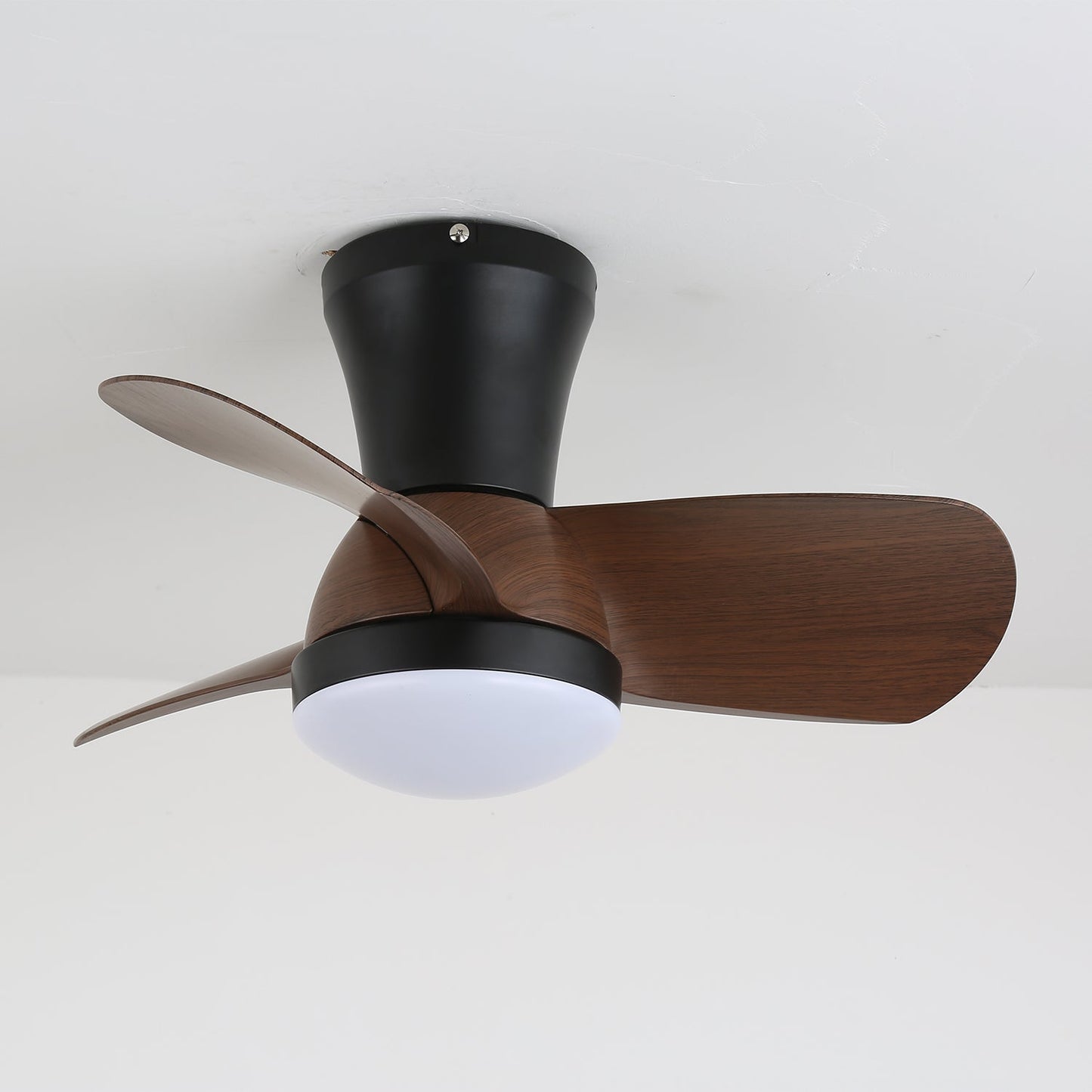 Moderne Plafondventilator met Verlichting in Hout en Wit Ø61 cm – Stille Ventilator met LED 24W, 6 Snelheden en Afstandsbediening voor Woonkamer, Slaapkamer of Kantoor