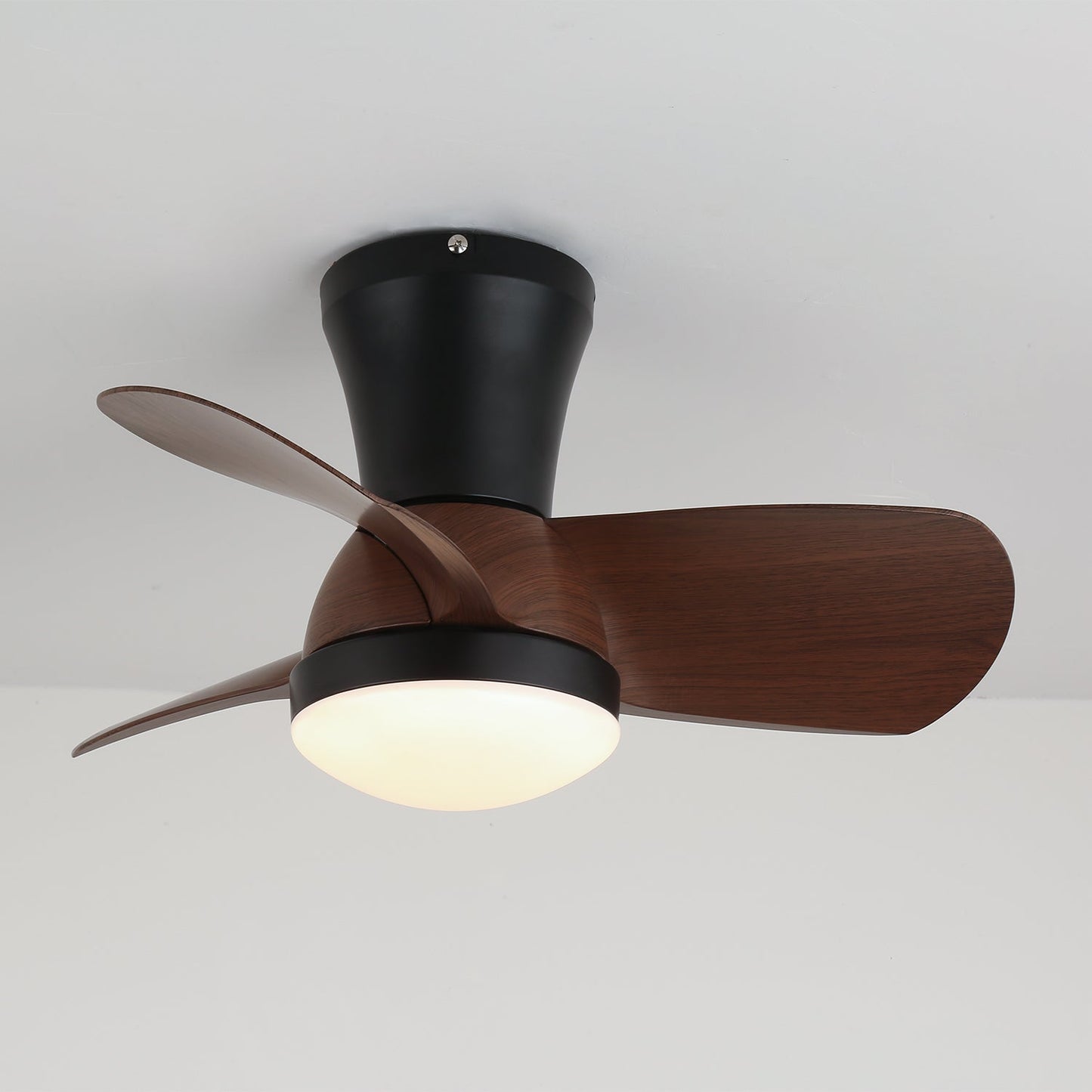 Moderne Plafondventilator met Verlichting in Hout en Wit Ø61 cm – Stille Ventilator met LED 24W, 6 Snelheden en Afstandsbediening voor Woonkamer, Slaapkamer of Kantoor