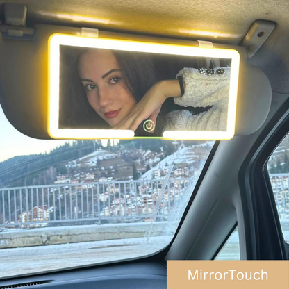 Verlichte Make-upspiegel voor Auto — 3 Lichtinstellingen LED Cosmeticaspiegel met Clip — Oplaadbaar Reisspiegel voor Zonwering en Thuisgebruik