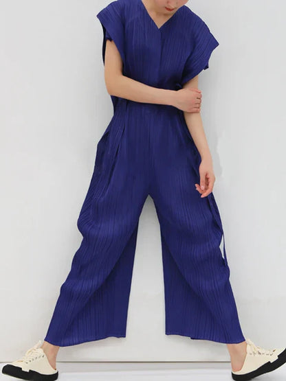 Elegante Jumpsuit voor Vrouw Zonder Mouwen Geplisseerd