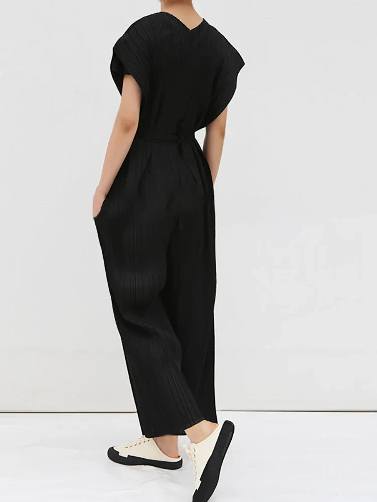 Elegante Jumpsuit voor Vrouw Zonder Mouwen Geplisseerd