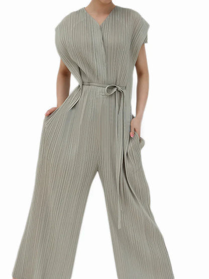 Elegante Jumpsuit voor Vrouw Zonder Mouwen Geplisseerd