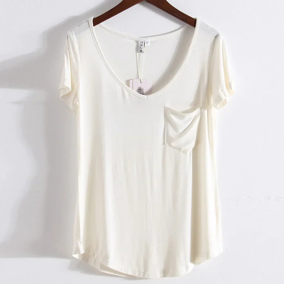 Vrouwen T-Shirts Zomerse Modal Korte Mouw