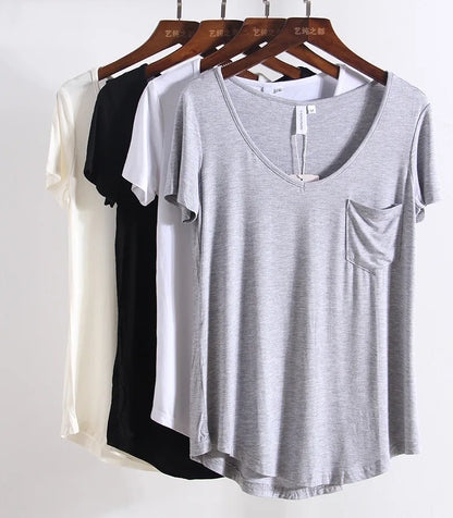 Vrouwen T-Shirts Zomerse Modal Korte Mouw