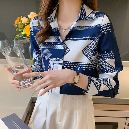 Lente Blouse met Bloemenprint Vrouwelijk en Elegante Stijl