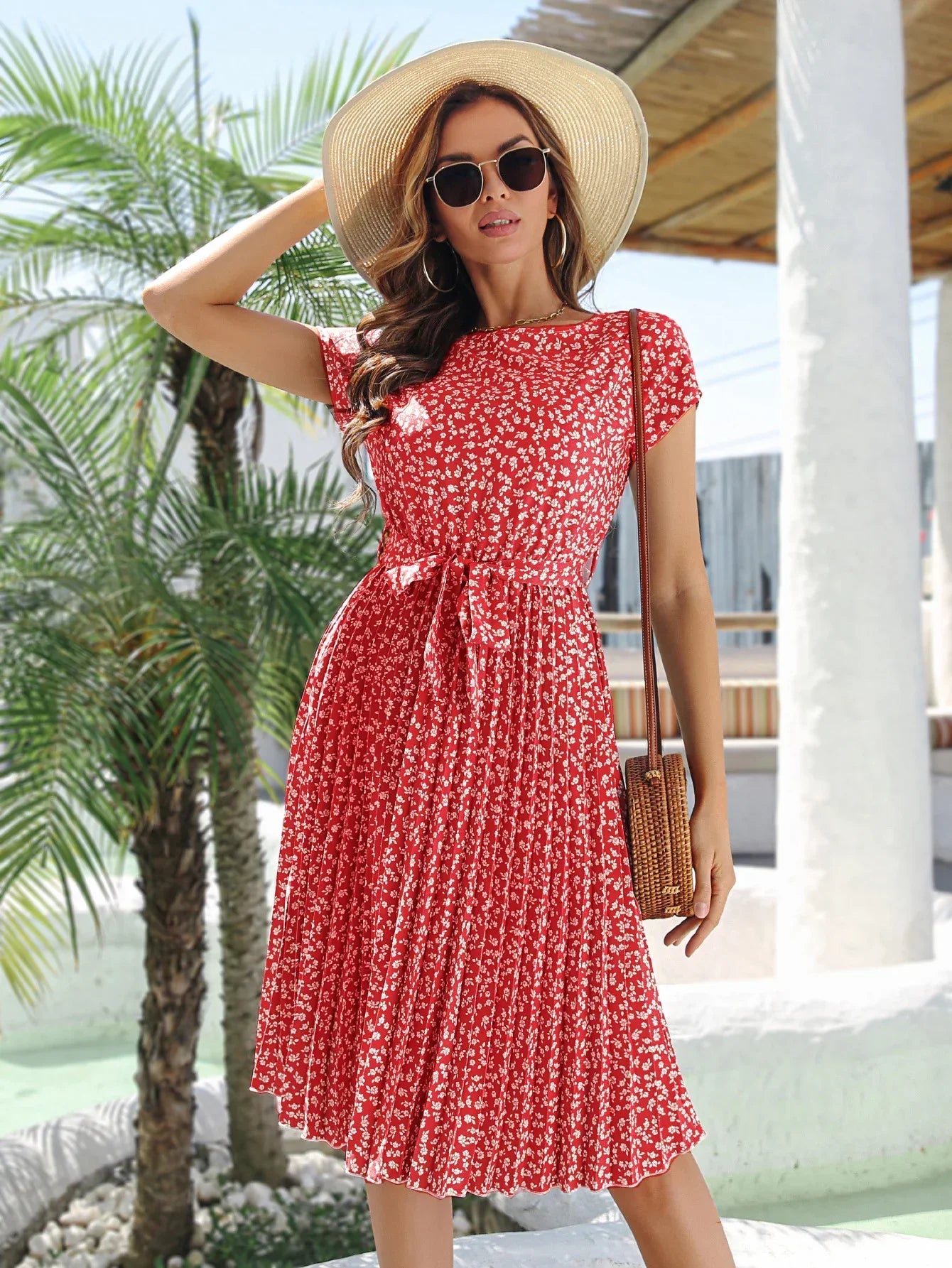 Bloemenjurk voor Vrouw Lente Zomer Chic Model