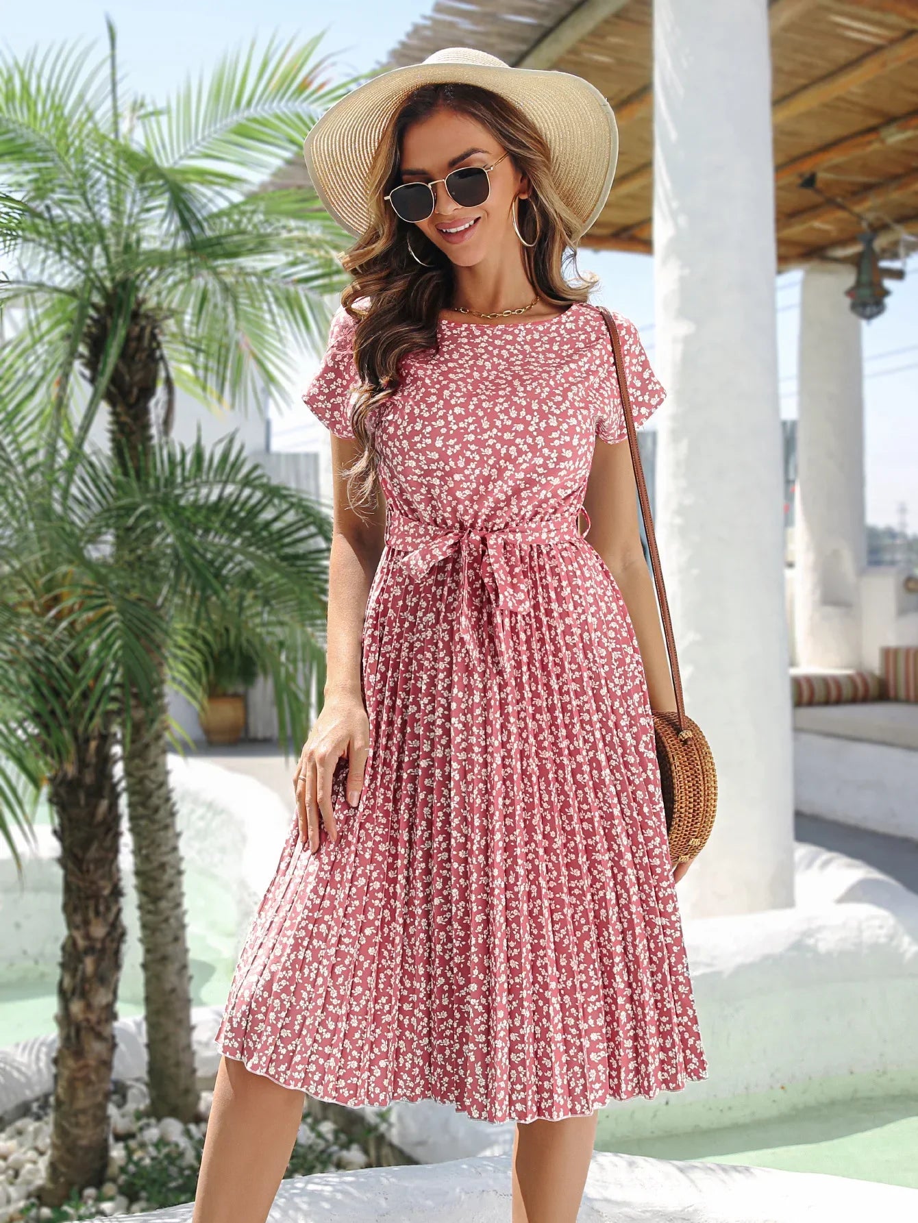 Bloemenjurk voor Vrouw Lente Zomer Chic Model