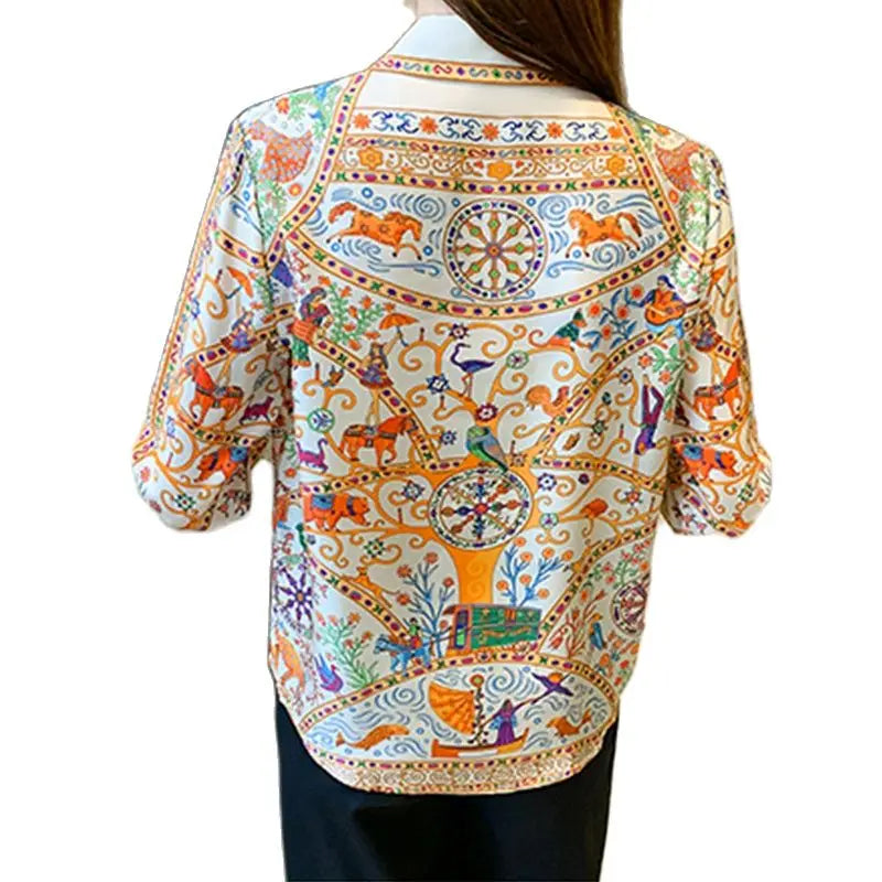 Bloemenprint Blouse voor Dames Vrouwen Zomerjurk Stijlvol