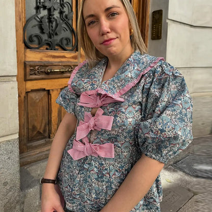 Lange Broek Set Bloemenprint Vrouwelijk Comfortabel