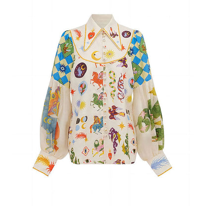 Vrouwelijke Herfst Blouse met Glans