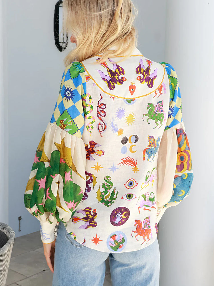 Vrouwelijke Herfst Blouse met Glans