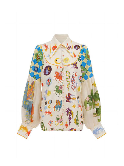 Vrouwelijke Herfst Blouse met Glans