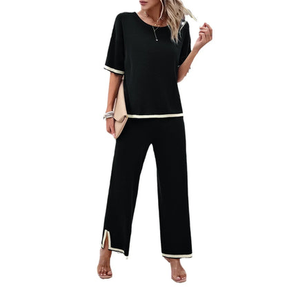 Gebreide Set voor Dames: Top en Broek Zacht en Comfortabel