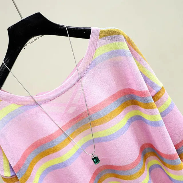 Gestreepte T-Shirt voor Dames Casual Moda Fleur Stijl