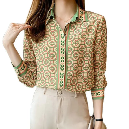 Vrouwelijke Blouse met Kettingprint Elegant Design