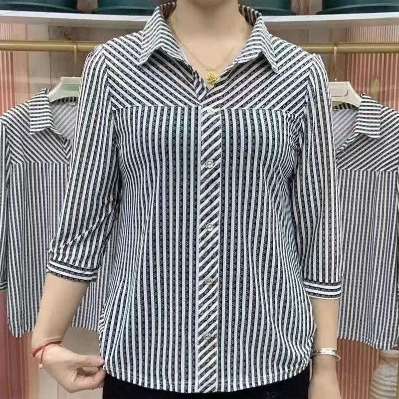 Zomer Blouse Gestreept Vrouwen Mode - StudioMarella