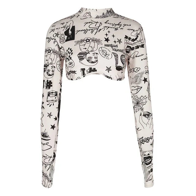 Vrouwelijke Crop Top met Mooi Patroon Print - StudioMarella