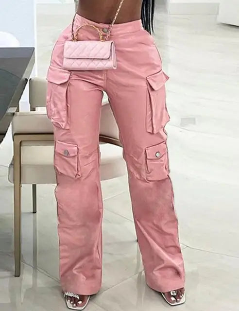 Dames Cargo Broek PU Leren Stijlvolle Zwart - StudioMarella