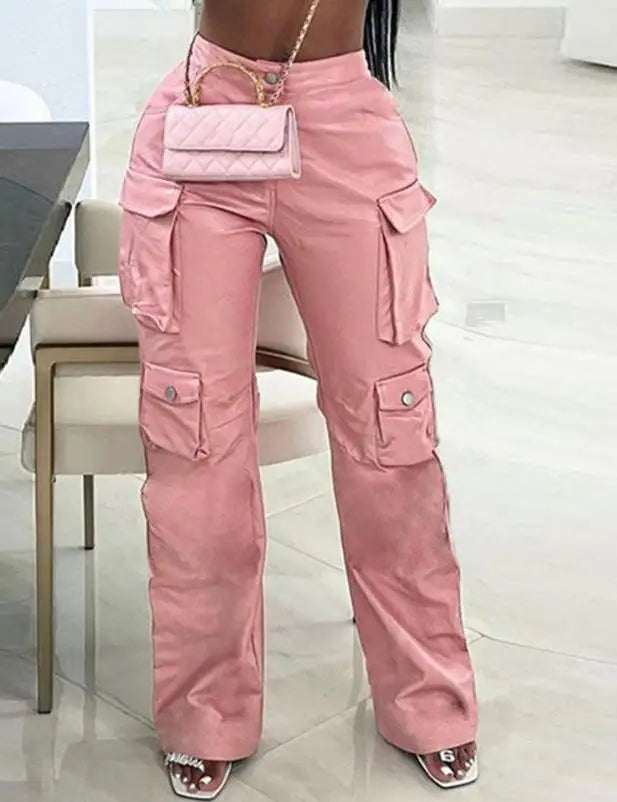 Dames Cargo Broek PU Leren Stijlvolle Zwart