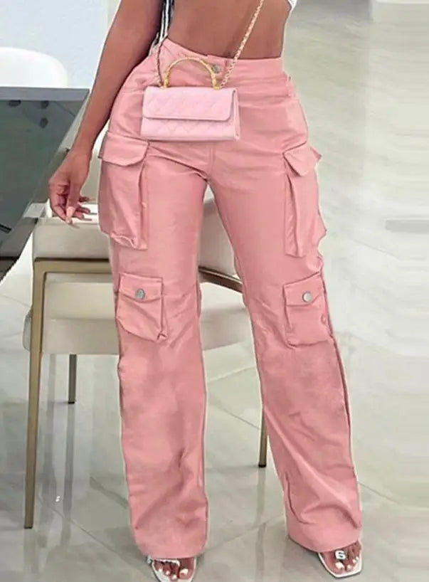 Dames Cargo Broek PU Leren Stijlvolle Zwart