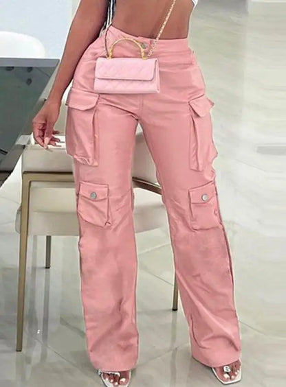 Dames Cargo Broek PU Leren Stijlvolle Zwart