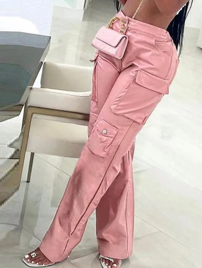 Dames Cargo Broek PU Leren Stijlvolle Zwart