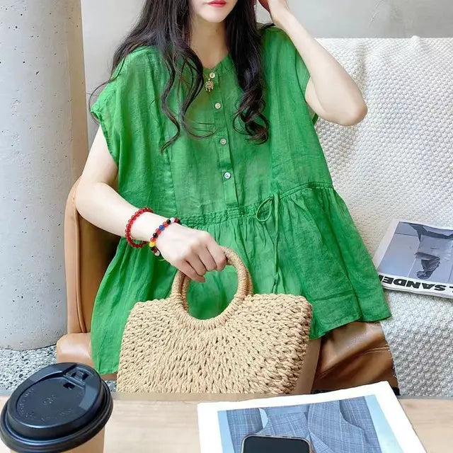 Vrouwelijke Blouse met Ruffles en Kant Details - StudioMarella