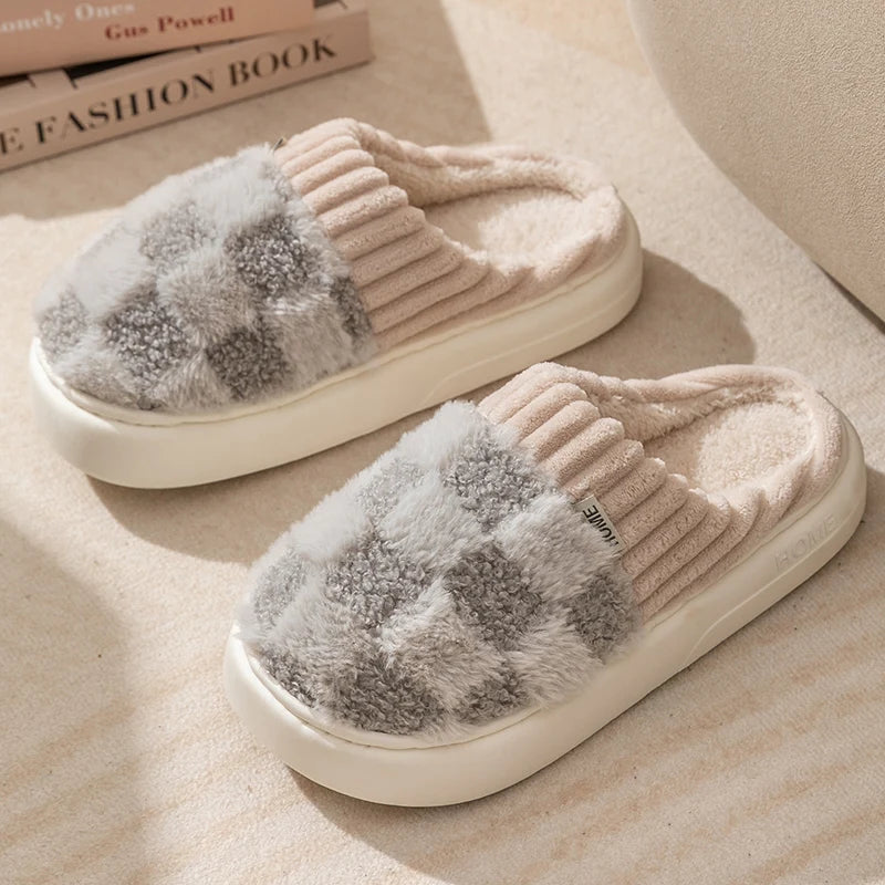 Pluche Pantoffels Warm en Zachtaanvoelend Gebloemd Design