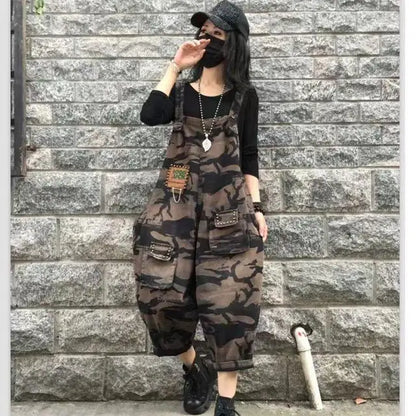 Camouflage Overalls Dames Retro Stijl Denim - StudioMarella