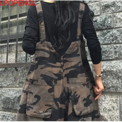 Camouflage Overalls Dames Retro Stijl Denim