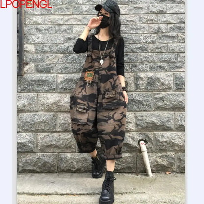 Camouflage Overalls Dames Retro Stijl Denim