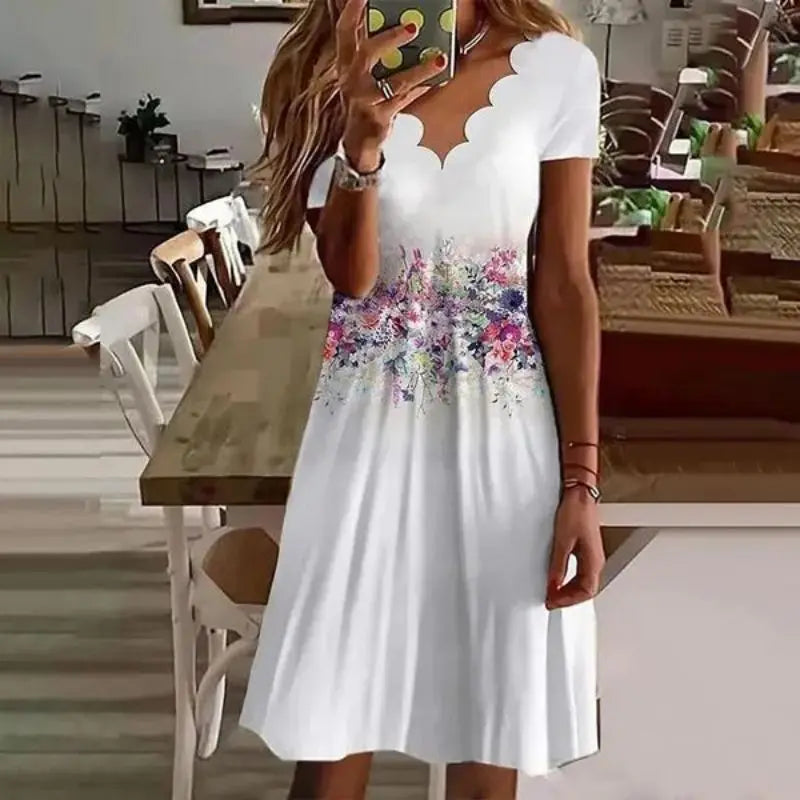 Zomerjurk voor Vrouwen Bedrukt met Bloemen Leuke Jurk