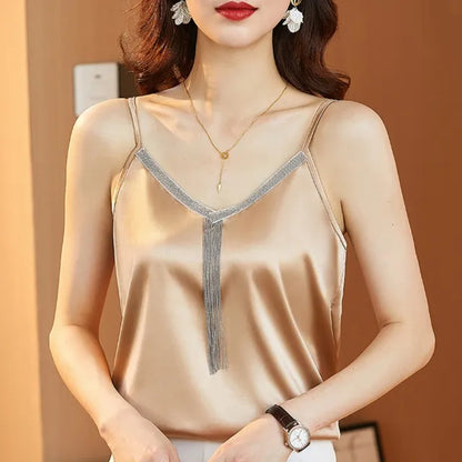 V-Hals Blouse met Kwastjes Zomerse Zara Stijl