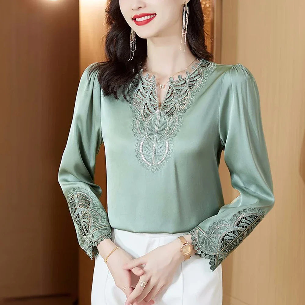 Vrouwen Blouses Zijde Lente Collectie 2024