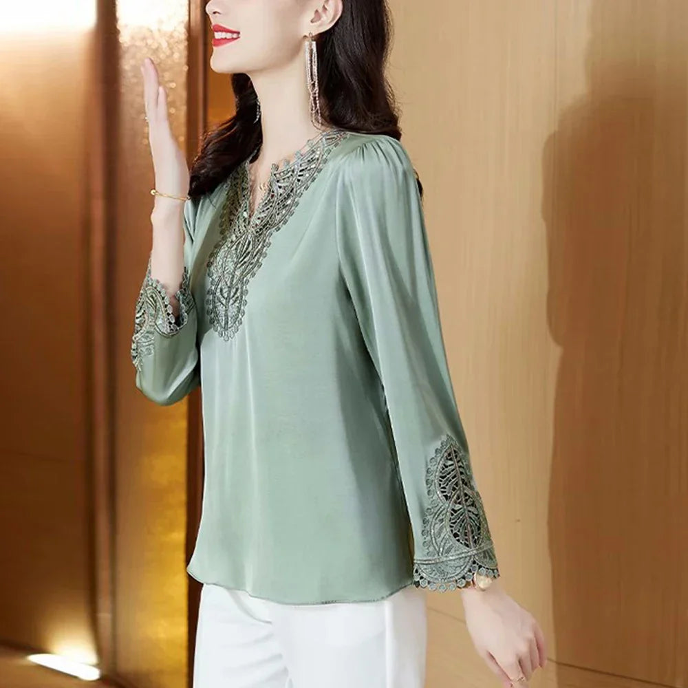 Vrouwen Blouses Zijde Lente Collectie 2024