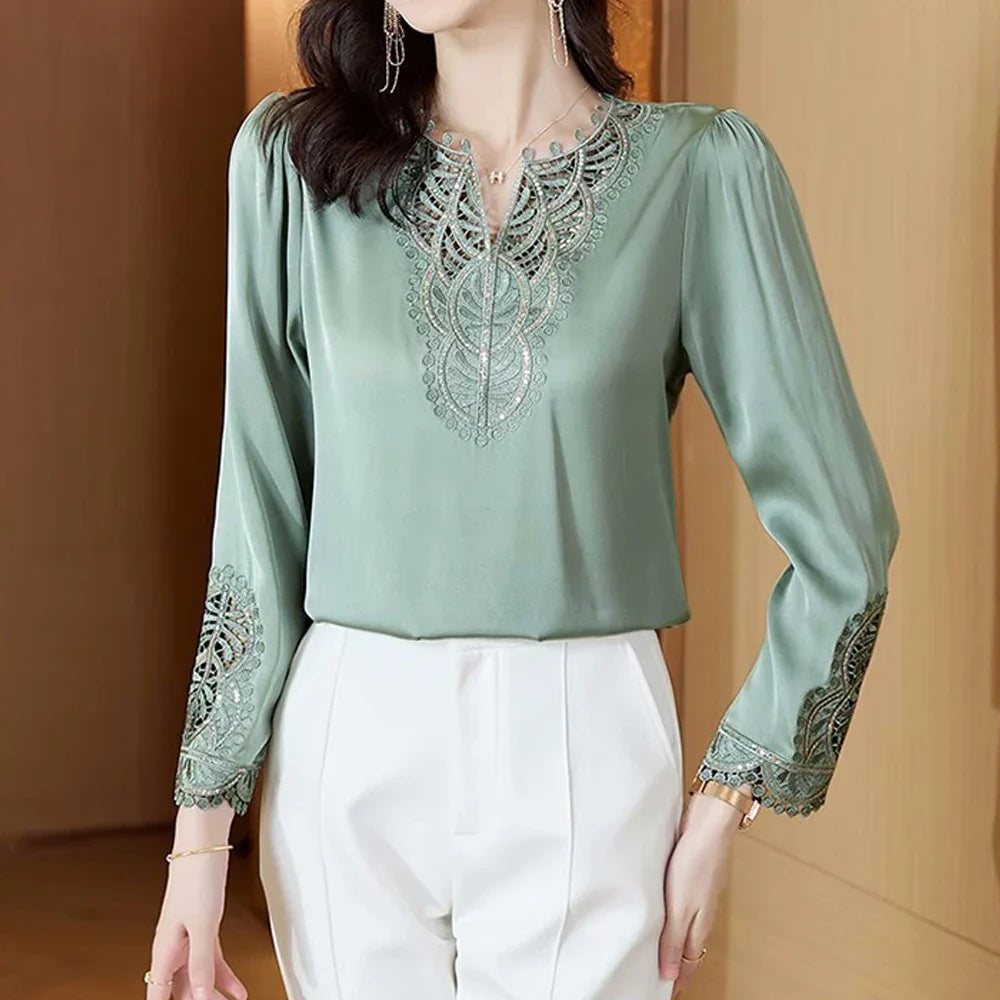 Vrouwen Blouses Zijde Lente Collectie 2024