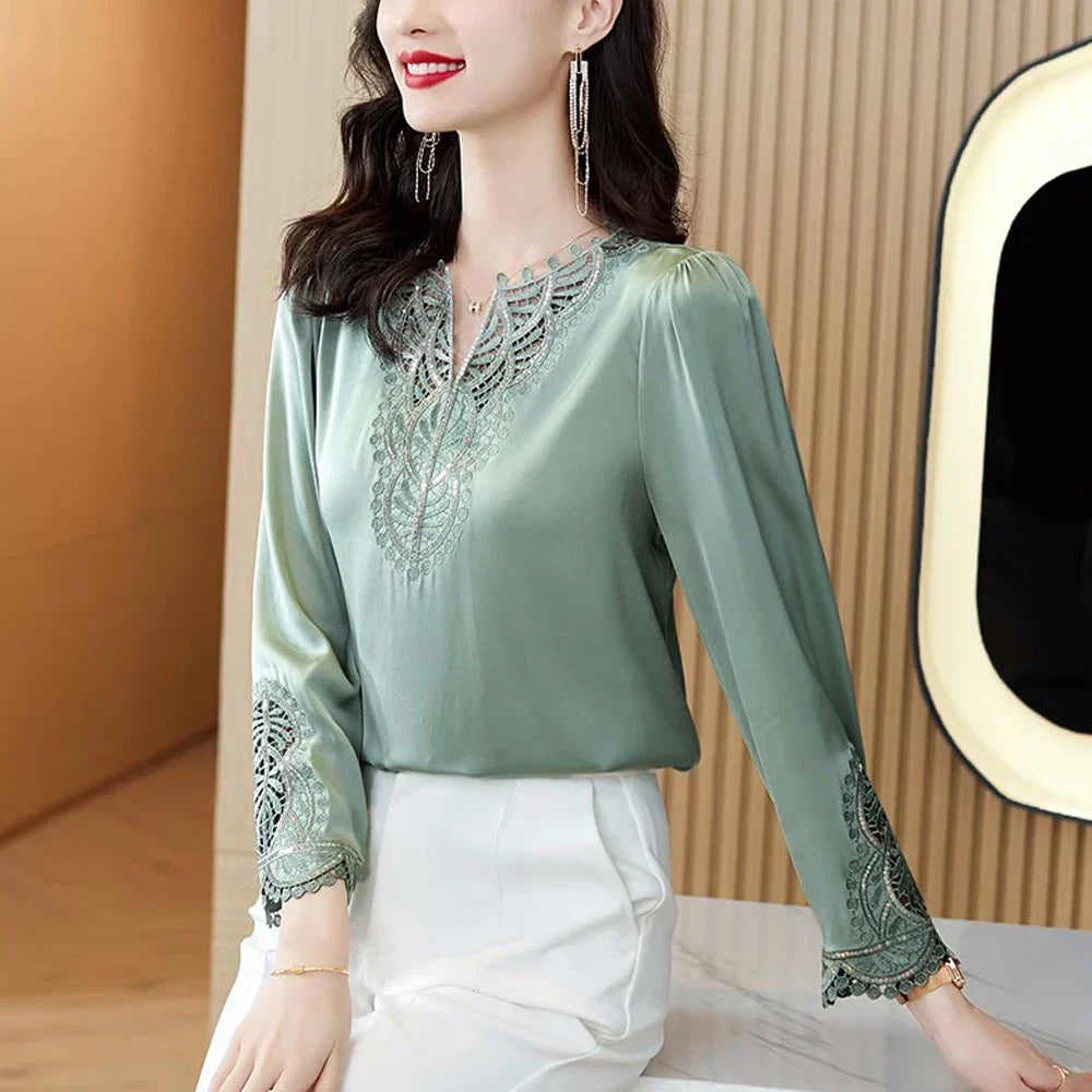 Vrouwen Blouses Zijde Lente Collectie 2024