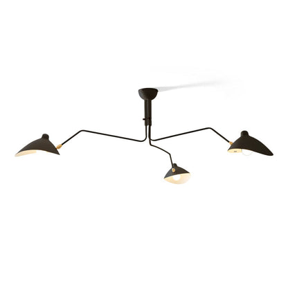 Verstelbare Spinlamp Multi-Arm Plafondlamp Industriële Design Messing Details Zwart Wit Scandinavisch Modern