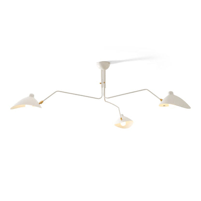 Verstelbare Spinlamp Multi-Arm Plafondlamp Industriële Design Messing Details Zwart Wit Scandinavisch Modern