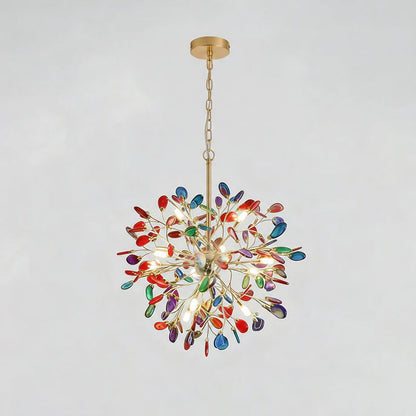 Hanglamp Kroonluchter Natuurlijk Agaat Metaal Goud Multicolor G4 12-18 Lichts Woonkamer