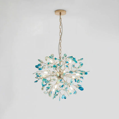 Hanglamp Kroonluchter Natuurlijk Agaat Metaal Goud Multicolor G4 12-18 Lichts Woonkamer