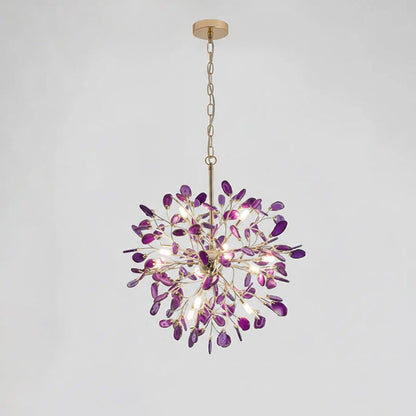 Hanglamp Kroonluchter Natuurlijk Agaat Metaal Goud Multicolor G4 12-18 Lichts Woonkamer