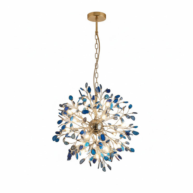 Hanglamp Kroonluchter Natuurlijk Agaat Metaal Goud Multicolor G4 12-18 Lichts Woonkamer